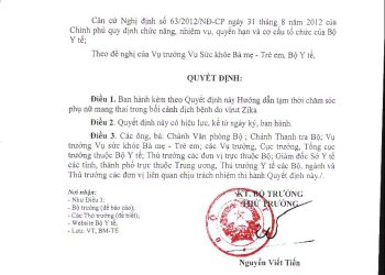 Ban hành Hướng dẫn tạm thời chăm sóc phụ nữ mang thai trong bối cảnh dịch bệnh do Virut Zika