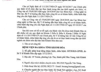 Công bố cơ sở khám chữa bệnh