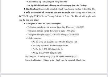 Liên kết tổ chức lớp chuyên khoa cấp I chuyên ngành Răng Hàm Mặt với trường Đại học Y Dược Cần Thơ