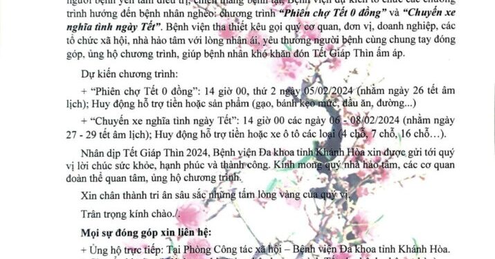 Chương trình “Phiên chợ Tết 0 đồng” và “Chuyến xe nghĩa tình ngày Tết” hỗ trợ bệnh nhân khó khăn tại Bệnh viện