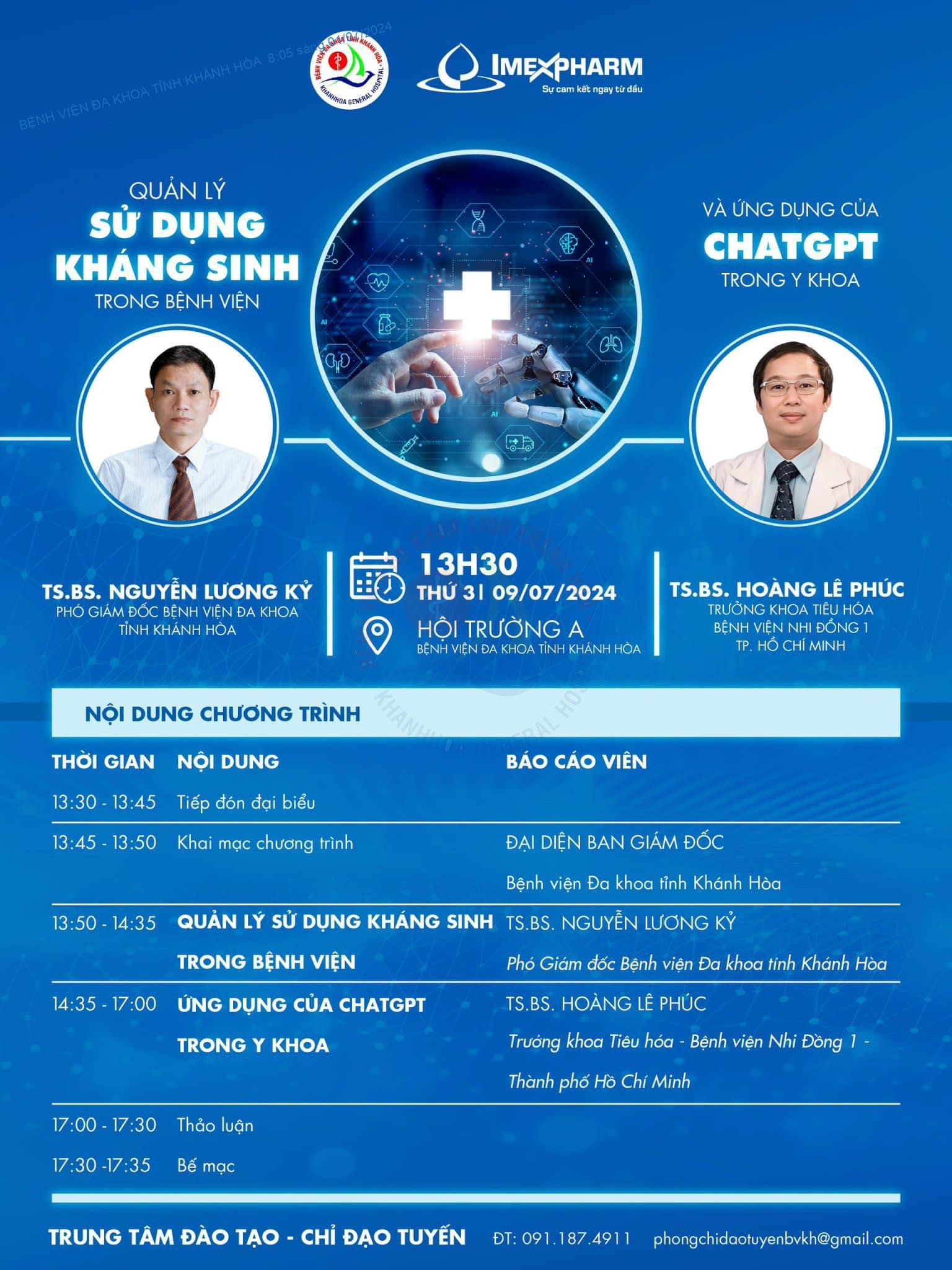 Hội thảo khoa học chuyên đề “Quản lý sử dụng kháng sinh trong Bệnh viện và Ứng dụng của ChatGPT trong y khoa”