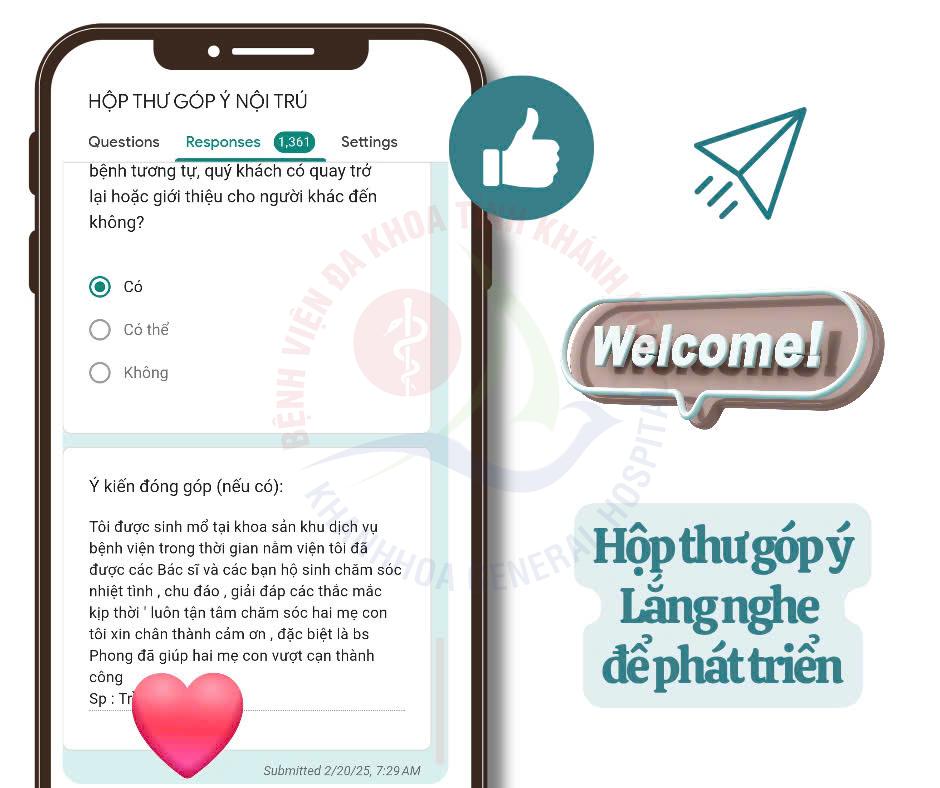 hộp thư góp ý trực tuyến góp ý bệnh viện đa khoa khánh hòa mã QR góp ý y tế phản hồi chất lượng dịch vụ bệnh viện tiện ích y tế Khánh Hòa