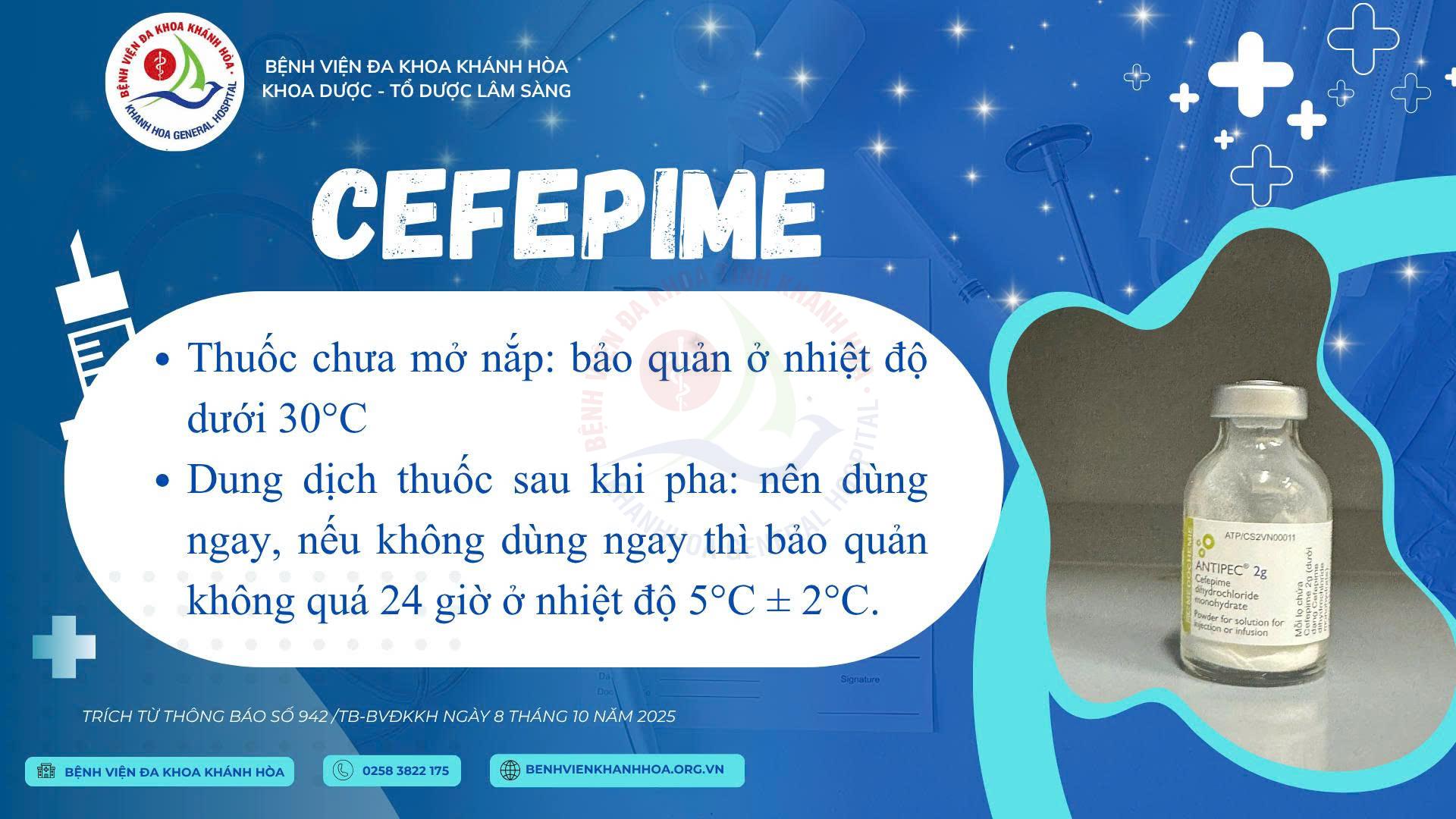 Hướng dẫn bảo quản thuốc cefepime
