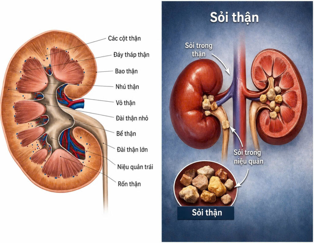 Sỏi thận Triệu chứng sỏi thận điều trị sỏi thận phòng ngừa sỏi thận Bệnh viện Đa khoa Khánh Hòa