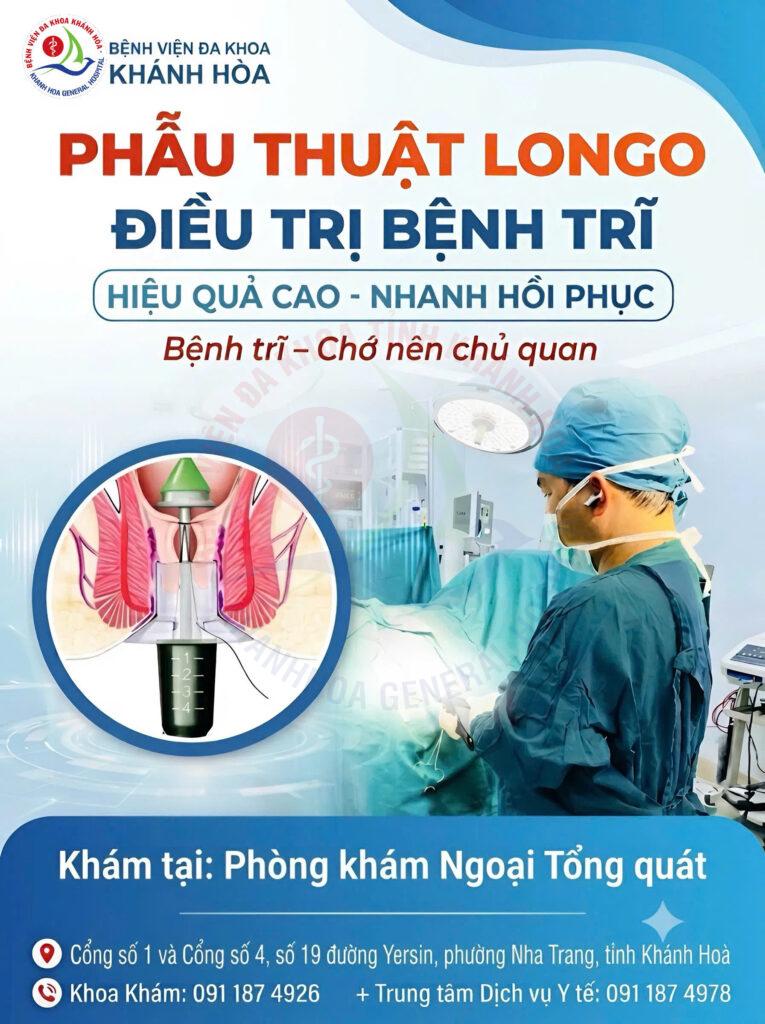 Phẫu thuật Longo Điều trị bệnh trĩ phẫu thuật cắt trĩ trĩ nội độ II III Khoa Ngoại Tổng quát BVĐK Khánh Hòa